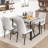 Modern Dining Table, 55 inch Kitchen Table for 4 People, Rectangular Dinner Table for Dining Room, Home Office, Living Room Furniture, Easy Assembly,