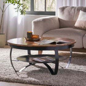 WOODEN & IRON COFFEE TABLE