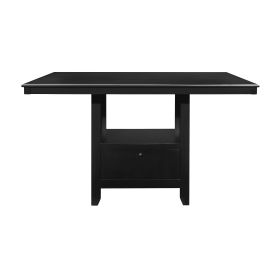 Charcoal Gray Finish Counter Height Table with Base Storage Casual Style Dining Kitchen Furniture 1pc