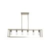 6 Light Rectangle Chandelier Contemporary Farmhouse Linear Pendant Lighting Brushed Nickel Industrial Vintage Kitchen Island Metal Cage Ceiling Light