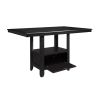 Charcoal Gray Finish Counter Height Table with Base Storage Casual Style Dining Kitchen Furniture 1pc