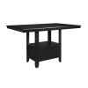 Charcoal Gray Finish Counter Height Table with Base Storage Casual Style Dining Kitchen Furniture 1pc