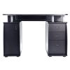 15mm MDF Portable 1pc Door with 3pcs Drawers Computer Desk (A Box) Black