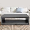 58" Cube Shape Wooden Coffee Table with Open Bottom Shelf, Charcoal Gray