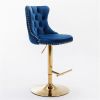 Furniture,Golden Swivel Velvet Barstools Adjusatble Seat Height from 25-33 Inch