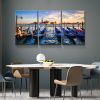 3 Panels Framed Wharf Canvas Wall Art Decor,3 Pieces Mordern Canvas Decoration Painting for Office,Dining room,Living room