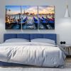 3 Panels Framed Wharf Canvas Wall Art Decor,3 Pieces Mordern Canvas Decoration Painting for Office,Dining room,Living room