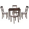 5 Piece Dining Table Set Industrial Wooden Kitchen Table and 4 Chairs for Dining Room (Espresso)