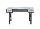 Settea Computer Desk; Antique White & Black Finish YF