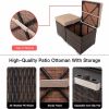 Outdoor Patio Ottomans,2 Pieces PE Rattan Wicker Ottoman Seat,Patio Furniture,Footrest Seat with Removable Cushions and Hidden Storage Space