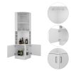 Isabelle 8-Bottle 2-Shelf Bar Cabinet White