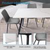 Dining Table with Sintered Stone Table Top and Metal Legs, Modern Kitchen Table for Living Room, Dining Room,Home and Office, White Table