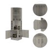 Isabelle 8-Bottle 2-Shelf Bar Cabinet Light Gray