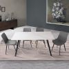 Dining Table with Sintered Stone Table Top and Metal Legs, Modern Kitchen Table for Living Room, Dining Room,Home and Office, White Table