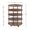 4-Tier Revolving Shoe Rack Storage Organizer Metal&Wood Brown General Item