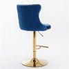 Furniture,Golden Swivel Velvet Barstools Adjusatble Seat Height from 25-33 Inch