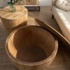 31.50"Vintage Style Bucket Shaped Coffee Table for Office, Dining Room and Living Room(Same SKU:W757P170149)