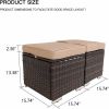 Outdoor Patio Ottomans,2 Pieces PE Rattan Wicker Ottoman Seat,Patio Furniture,Footrest Seat with Removable Cushions and Hidden Storage Space