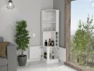 Isabelle 8-Bottle 2-Shelf Bar Cabinet White