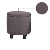 JST Home Decor Upholstered Round Fabric Tufted Footrest 1+1 Ottoman, Ottoman with Storage for Living Room & Bedroom, Decorative Home Furniture, Brown