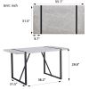 Modern Dining Table, 55 inch Kitchen Table for 4 People, Rectangular Dinner Table for Dining Room, Home Office, Living Room Furniture, Easy Assembly,